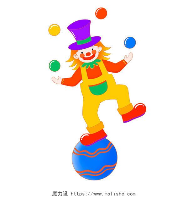 马戏团小丑卡通愚人节小丑元素游乐园搞笑人偶PNG素材